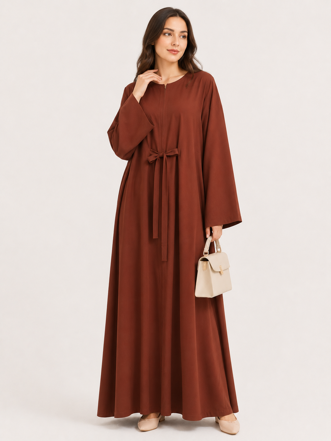 Zaria Tie-Waist Maxi Abaya