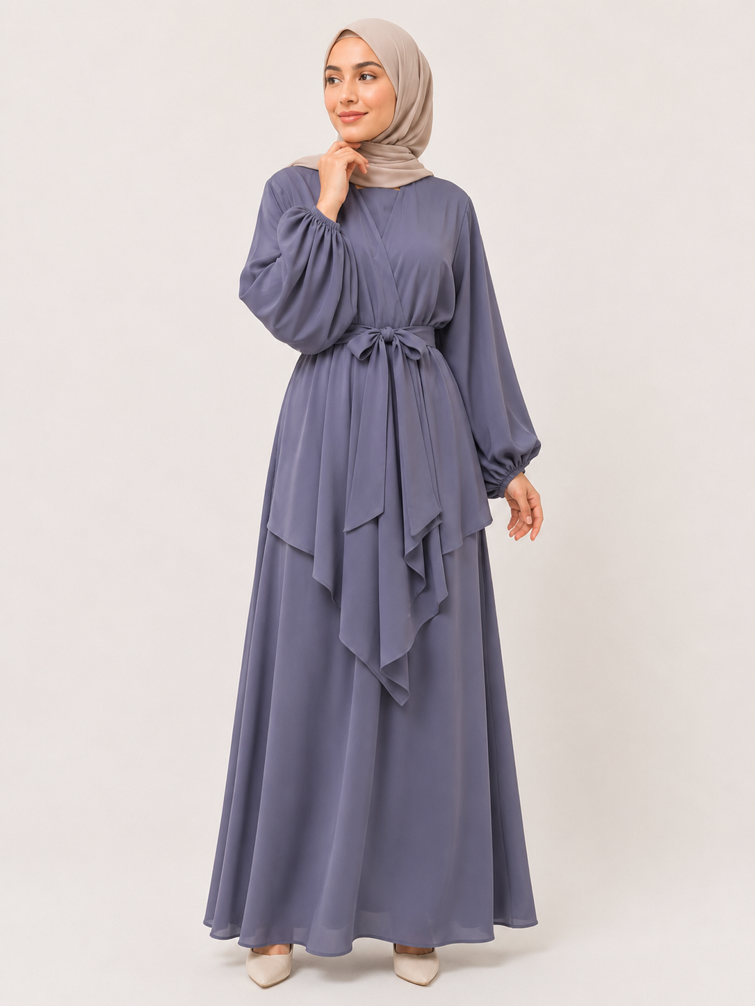 Aurora Layered Tie-Waist Maxi Dress
