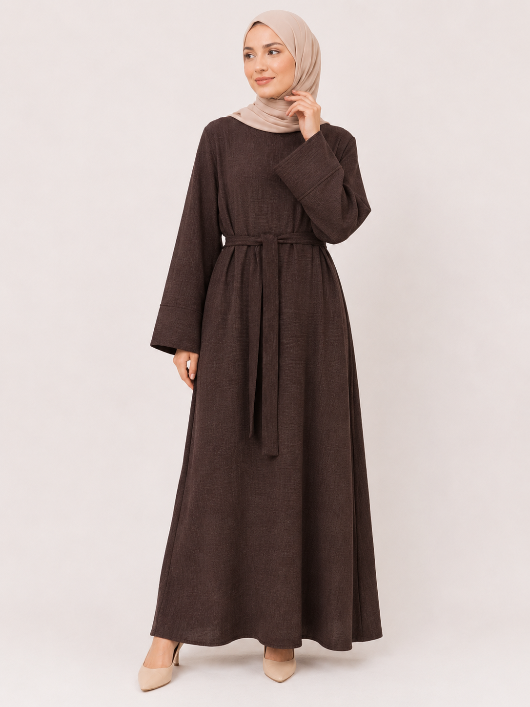 Sienna Textured Tie-Waist Abaya