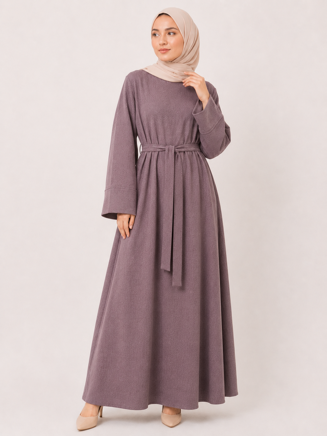 Sienna Textured Tie-Waist Abaya