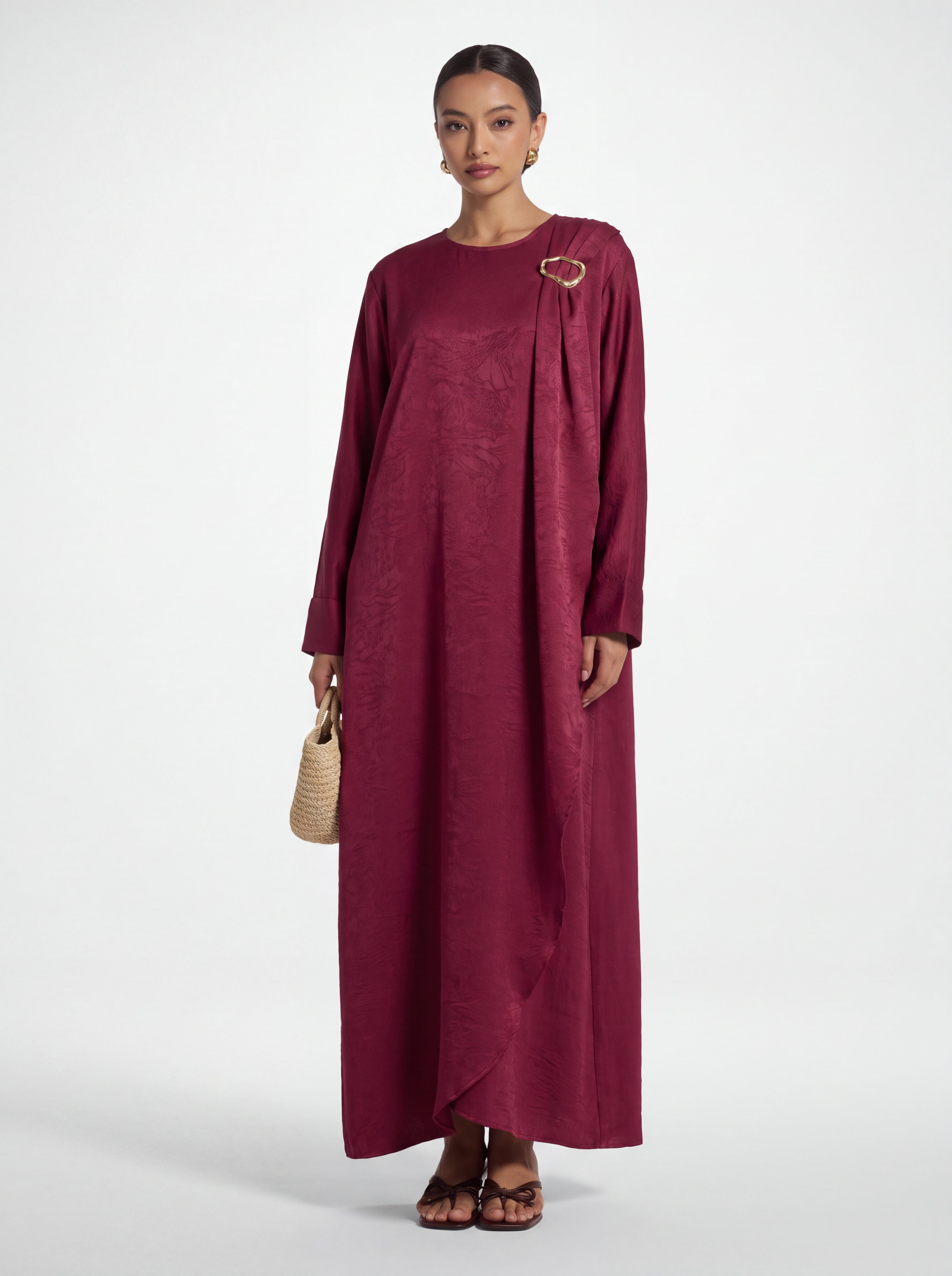 Gold tie abaya