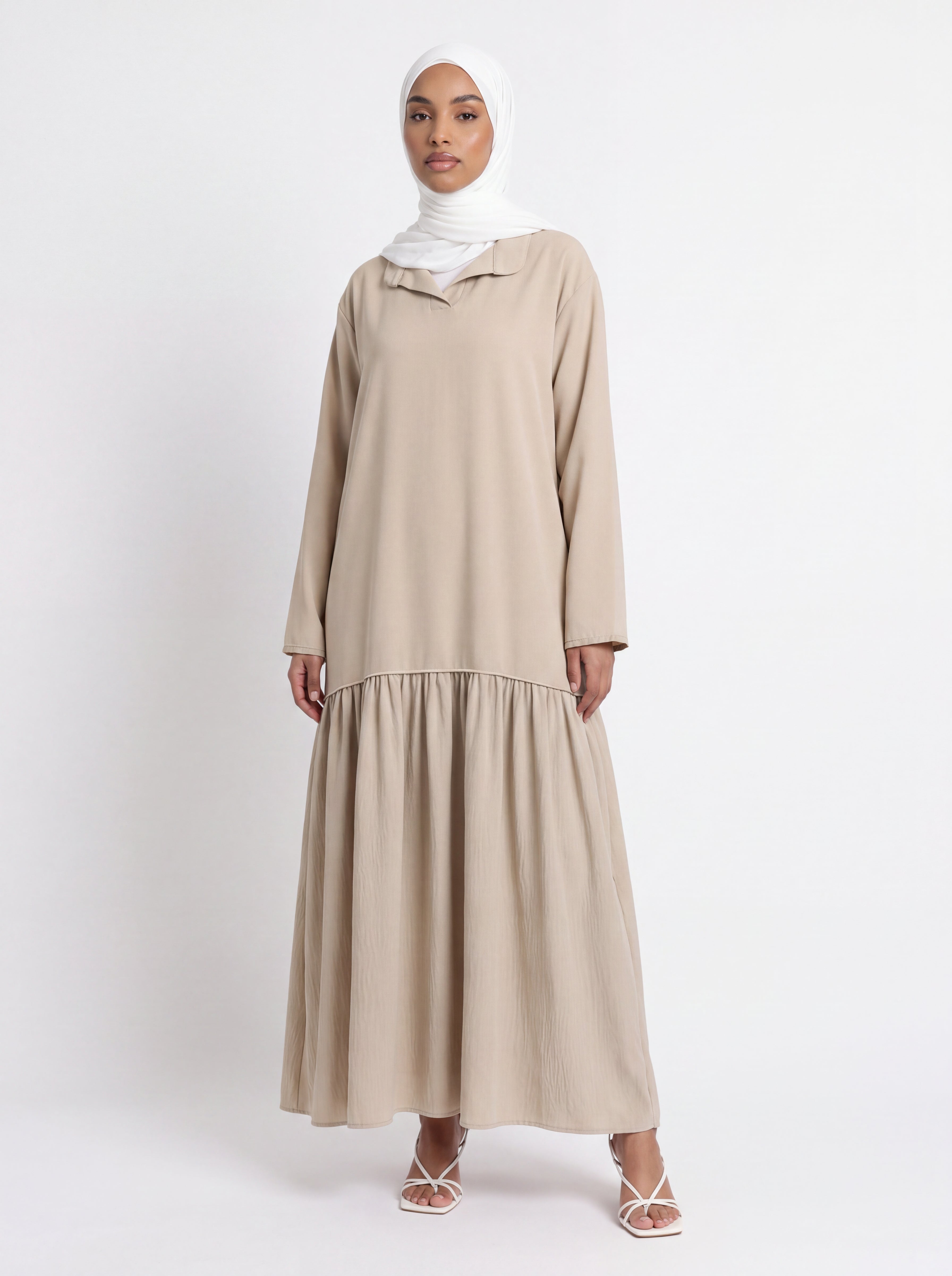 Zaria Tie-Waist Maxi Abaya – Emerald Teal
