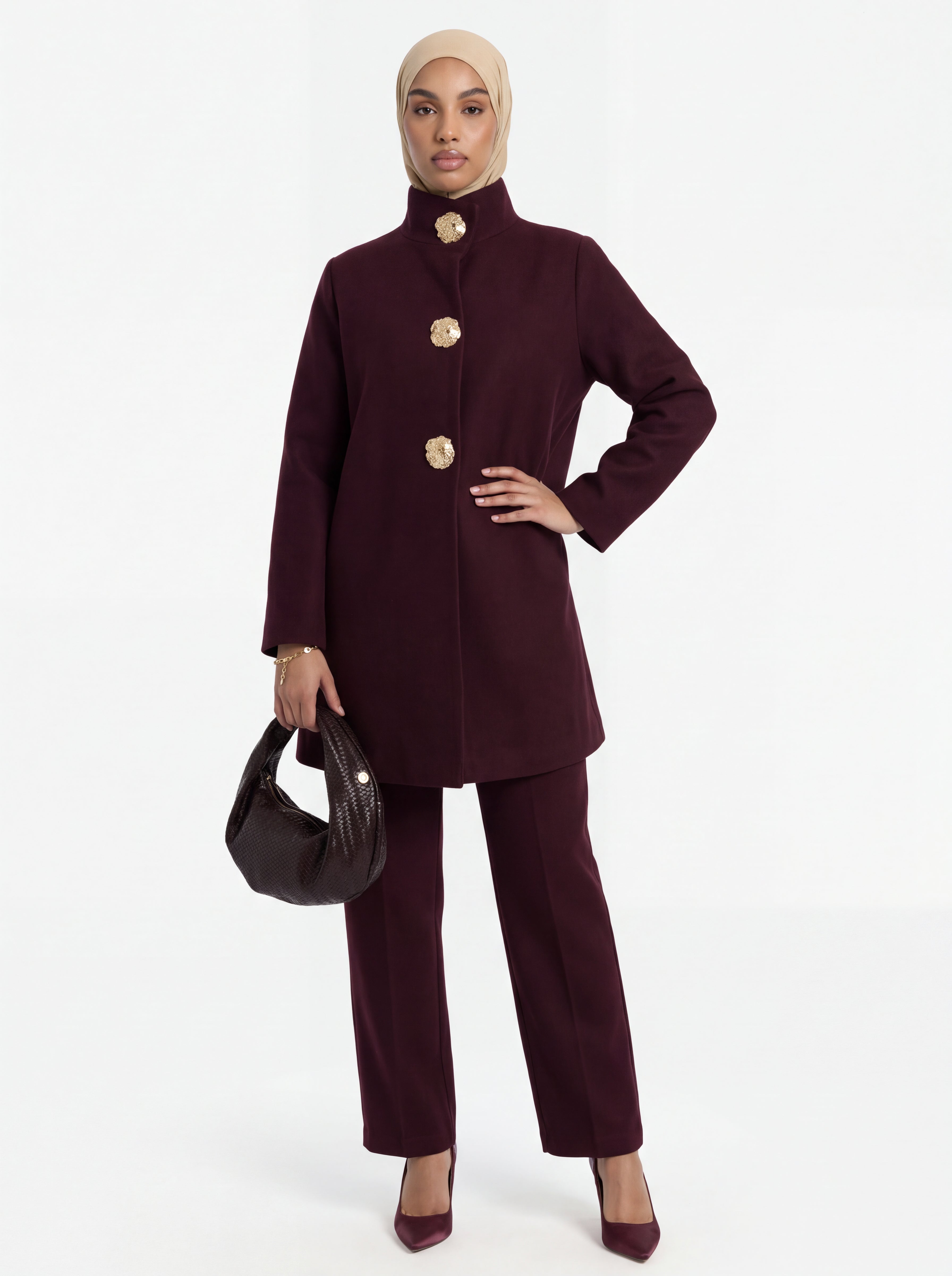 Calista Gold Button Cardigan Jacket