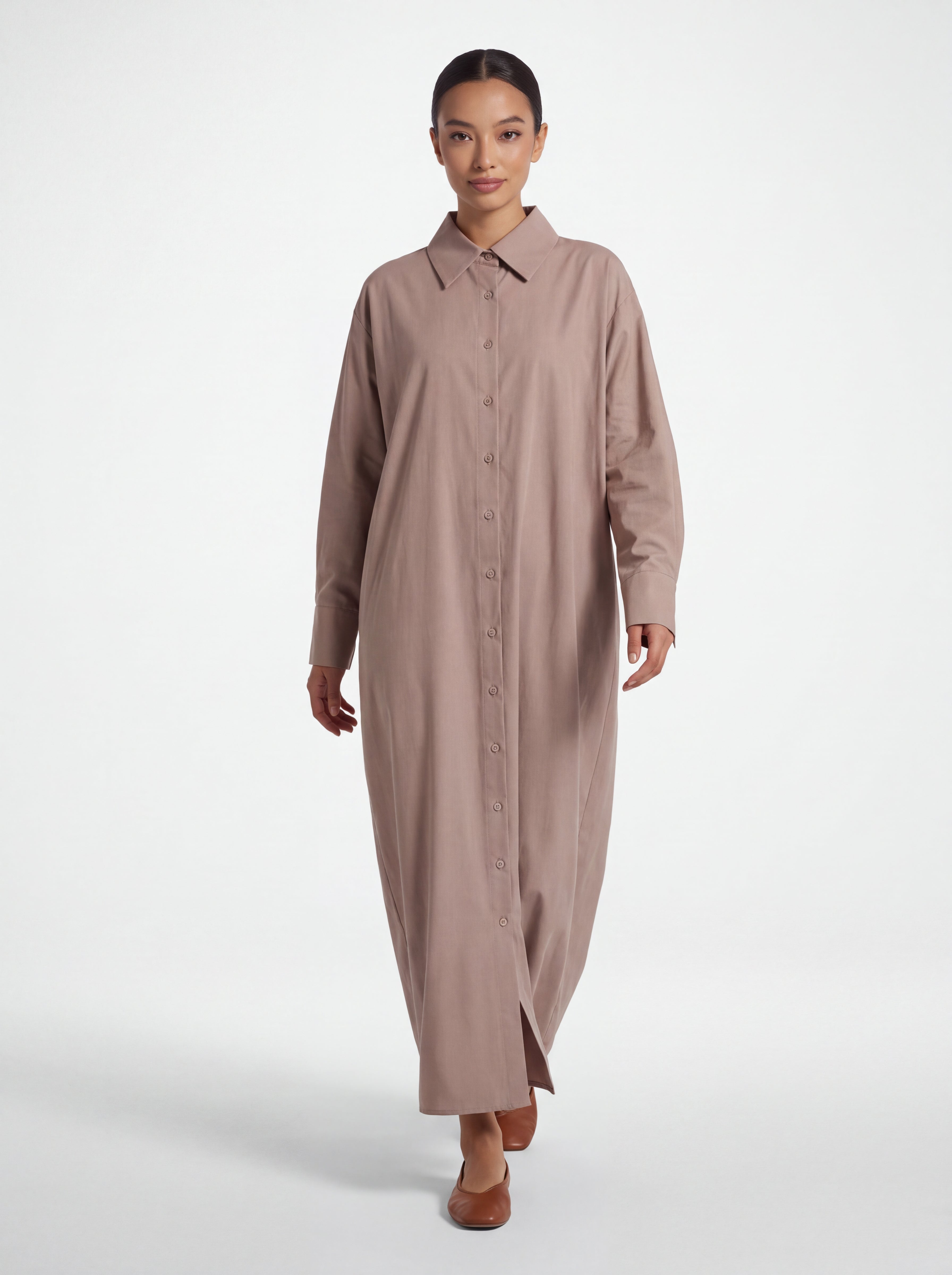 long sleeved button up abaya
