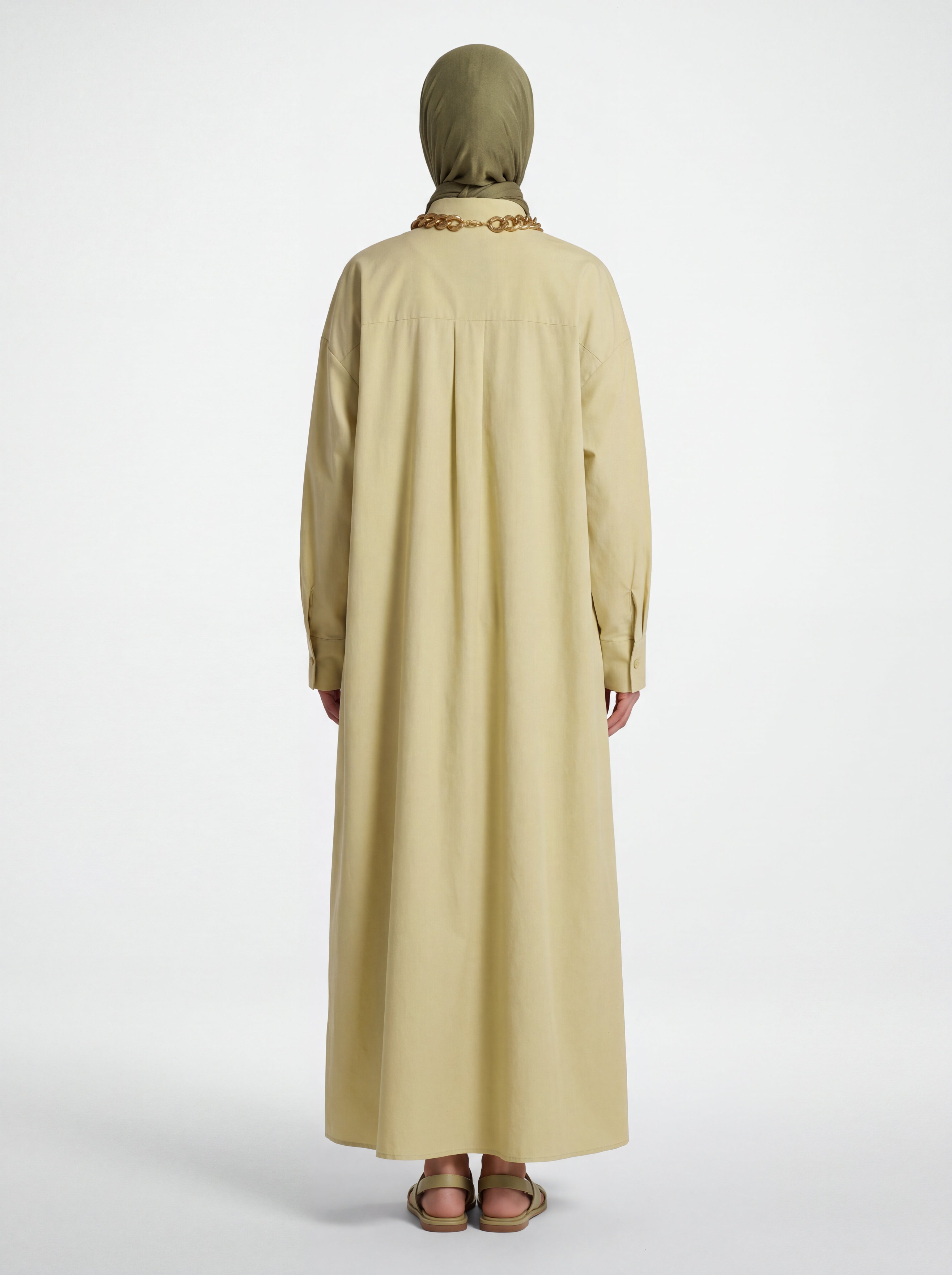 long sleeved button up abaya