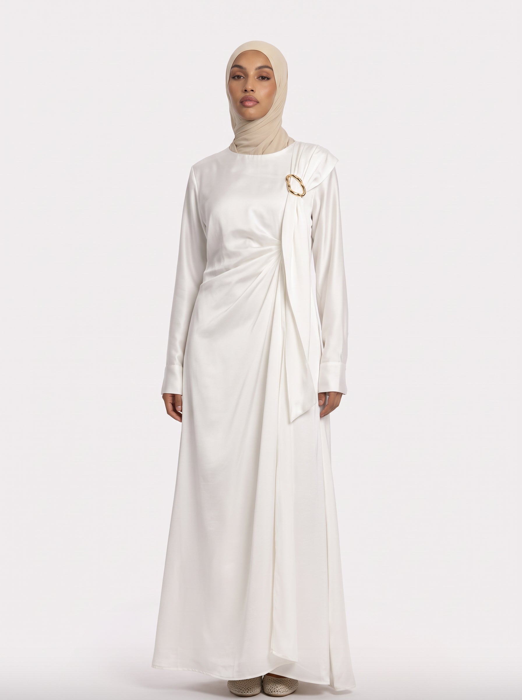 Gold tie abaya