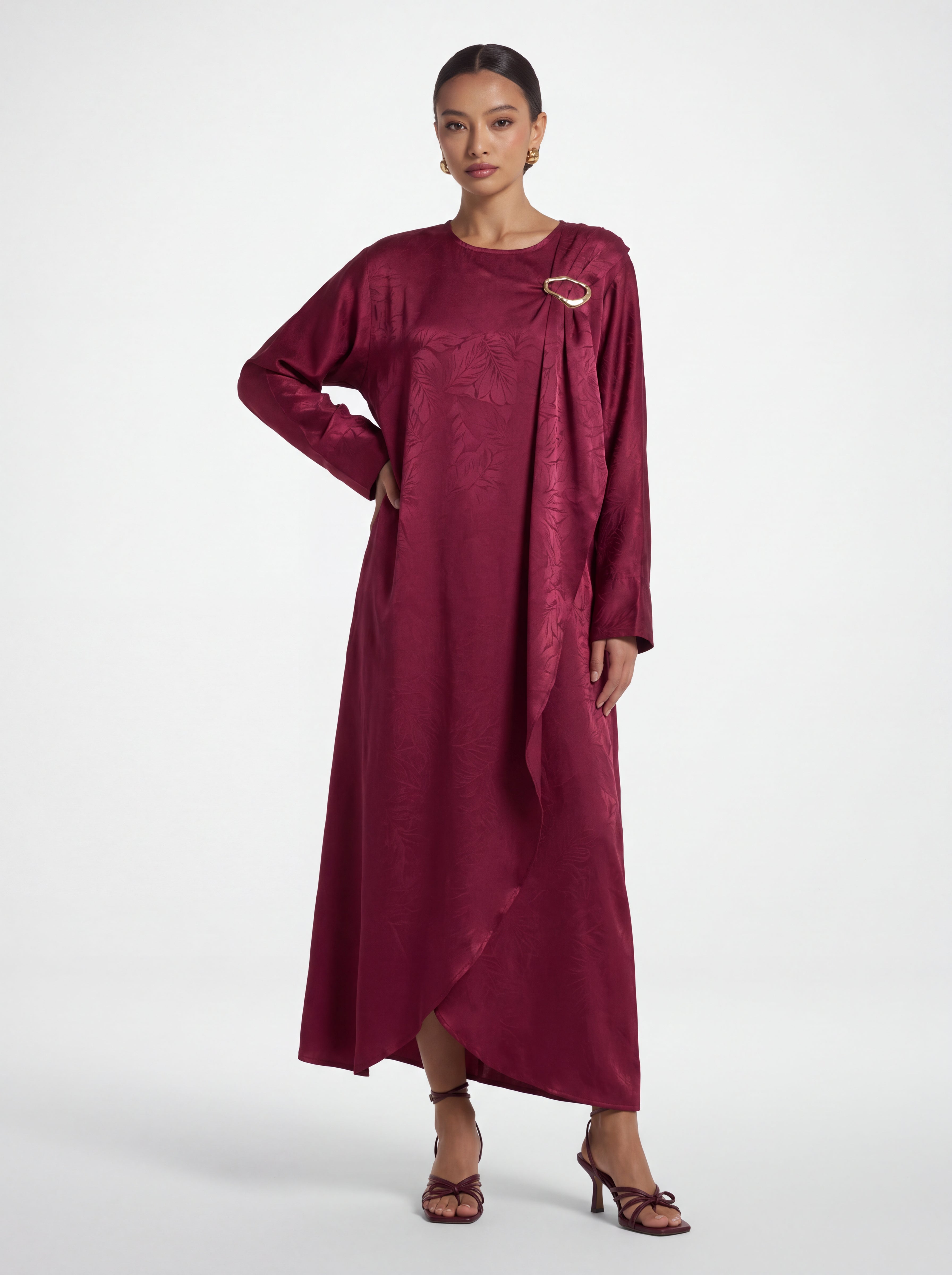 Gold tie abaya