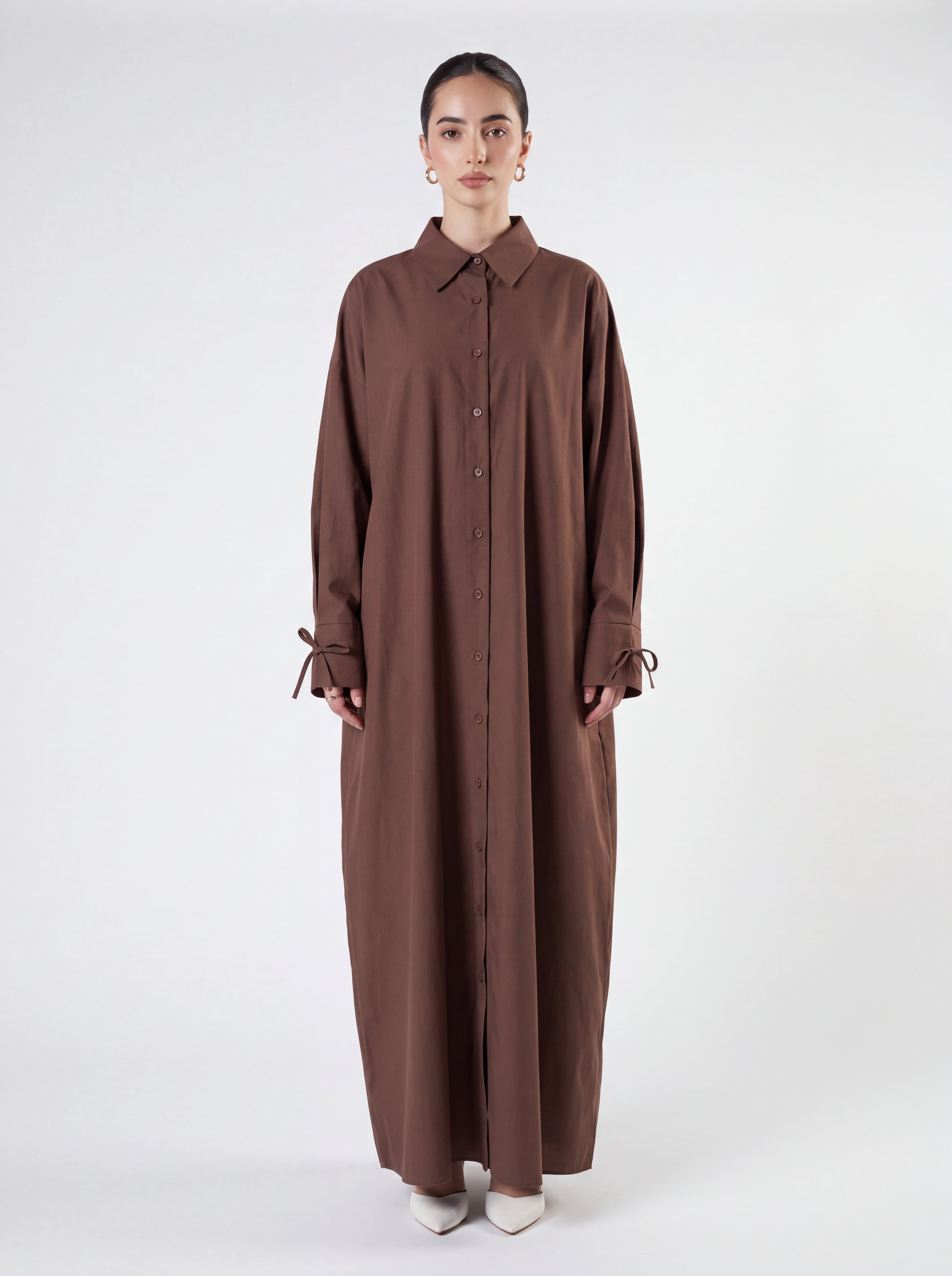 long sleeved button up abaya