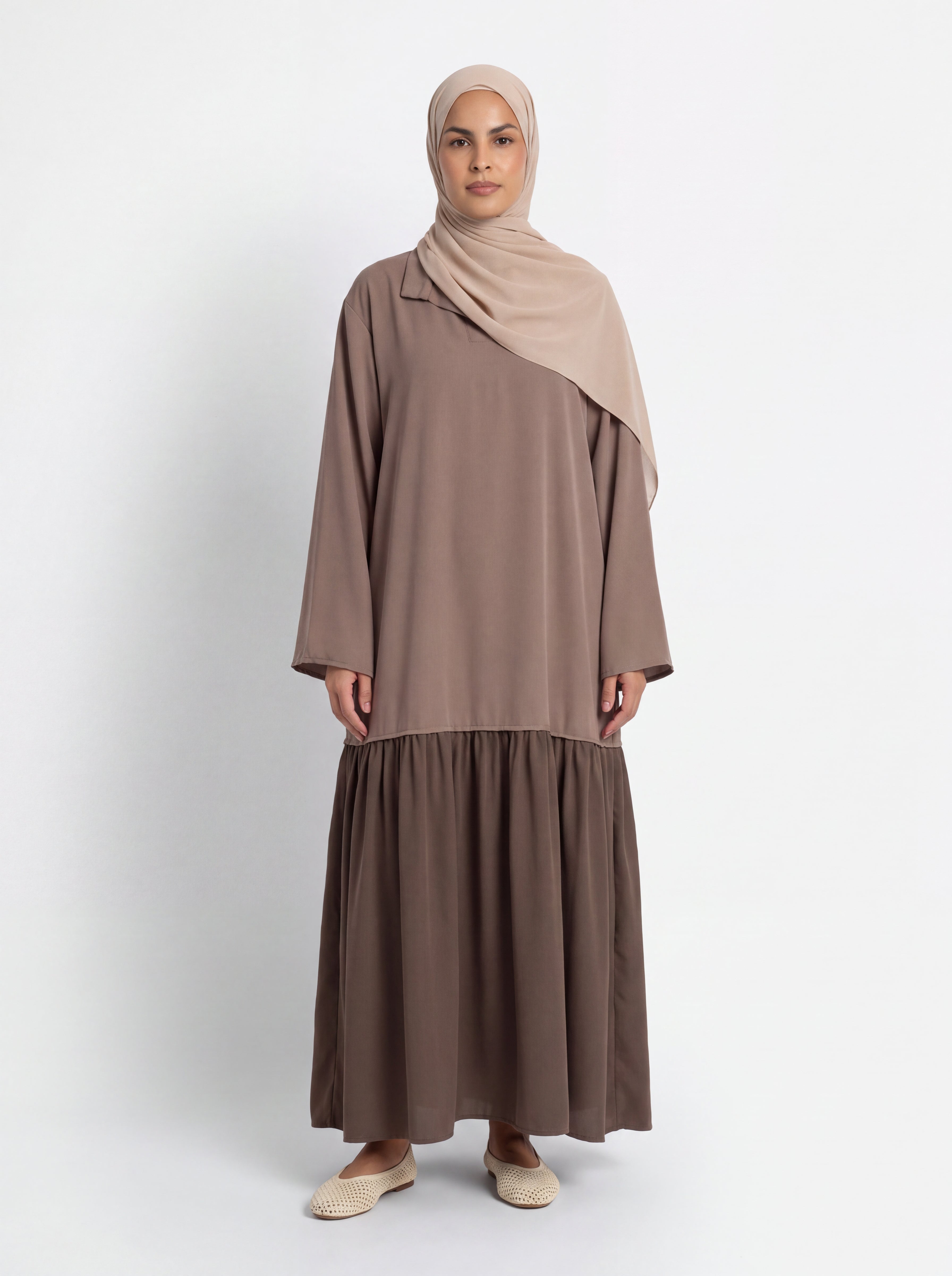 Zaria Tie-Waist Maxi Abaya – Emerald Teal