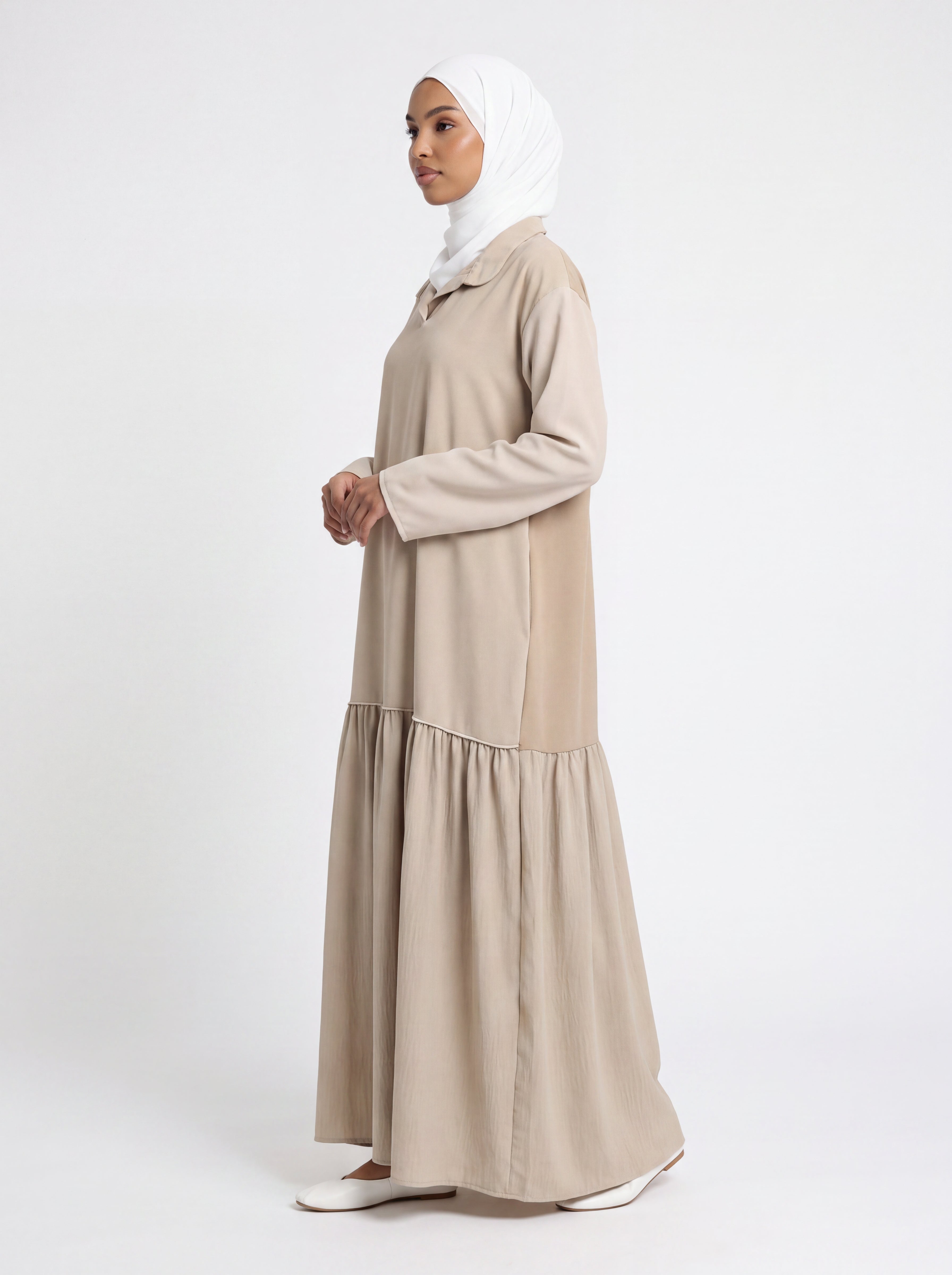 Zaria Tie-Waist Maxi Abaya – Emerald Teal